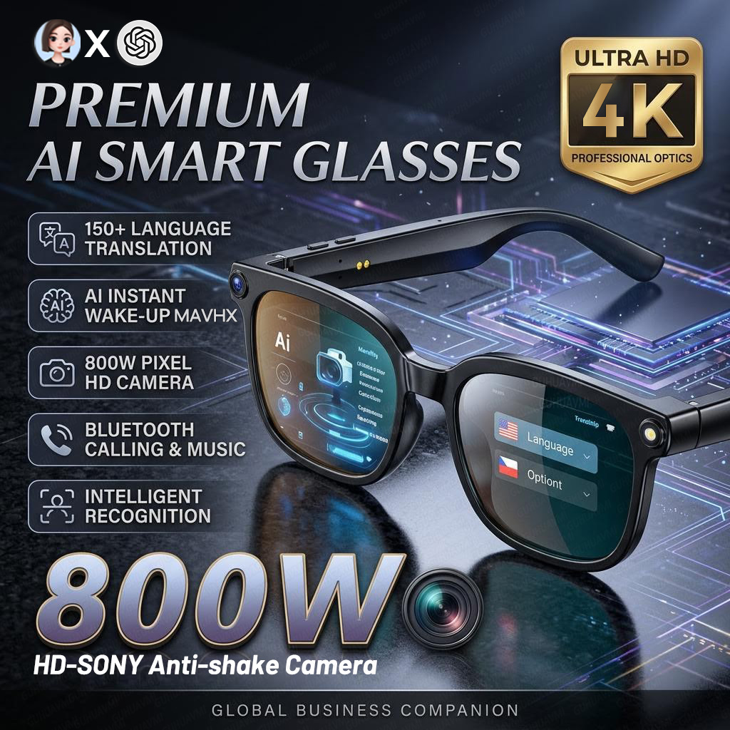 2026 4K 8MP Smart Glasses Men  - Smart Glasses Lens ulasan dan harga