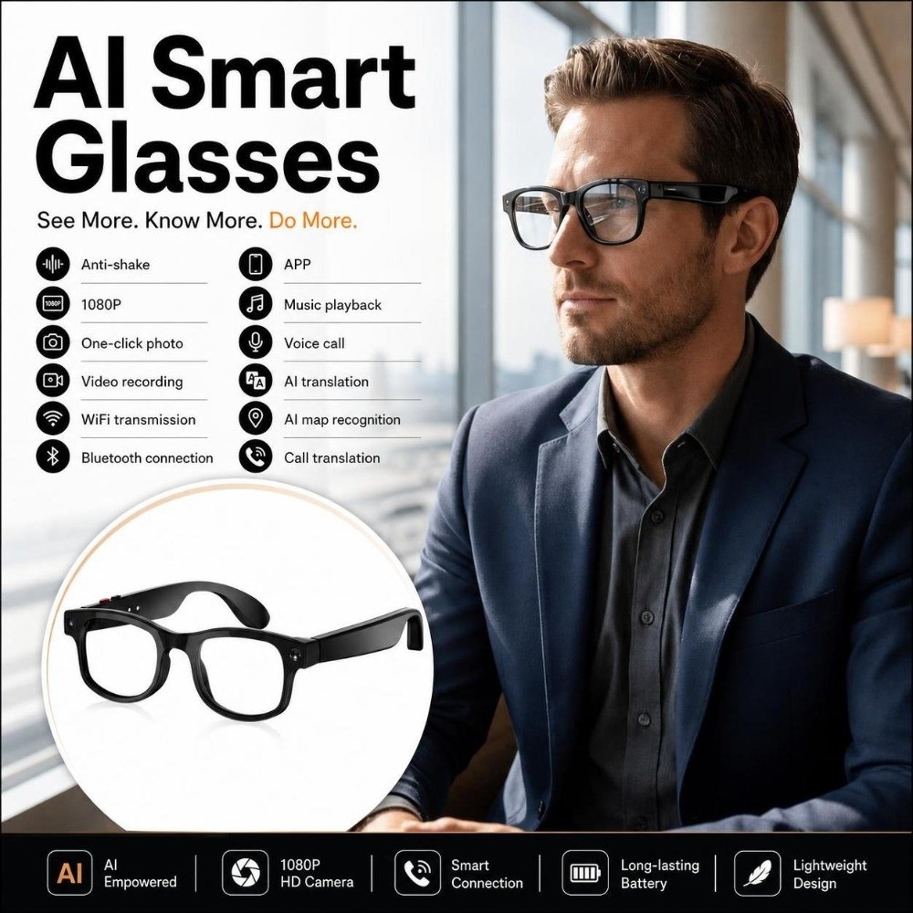 2 in 1 AI Smart Glasses HD Pho - Smart Glasses Lens ulasan dan harga