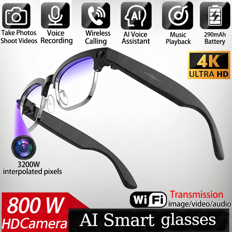 4K Smart AI Glasses 8MP Camera - Smart Glasses Lens ulasan dan harga
