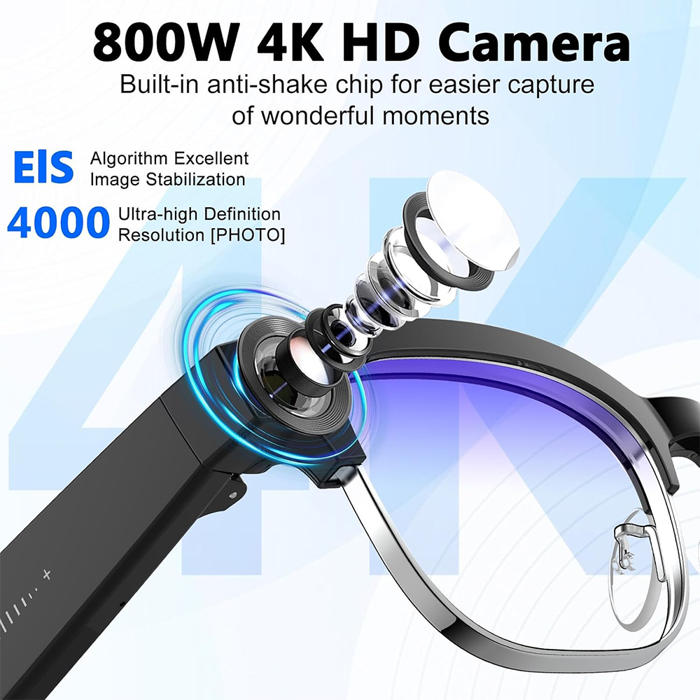 4K Smart AI Glasses 8MP Camera - Smart Glasses Lens ulasan dan harga