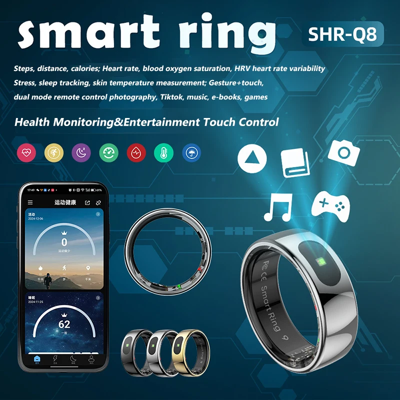 R08 Smart Ring Men Women Charg - Temperature Ring Skin ulasan dan harga