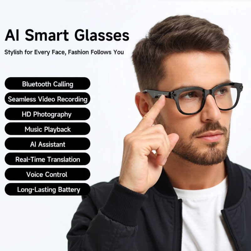 FLAUNT AI Smart Glasses 4K Cam - Smart Glasses Lens ulasan dan harga